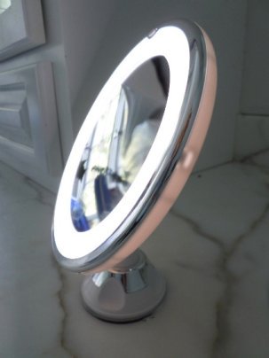 Lighted Magnifying Mirrors for Grooming with Low Vision